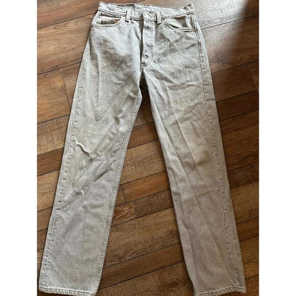 1994 Vtg Levis 501 Gray Denim Jeans 30x32 USA Button Fly Red Tab 90s Grunge